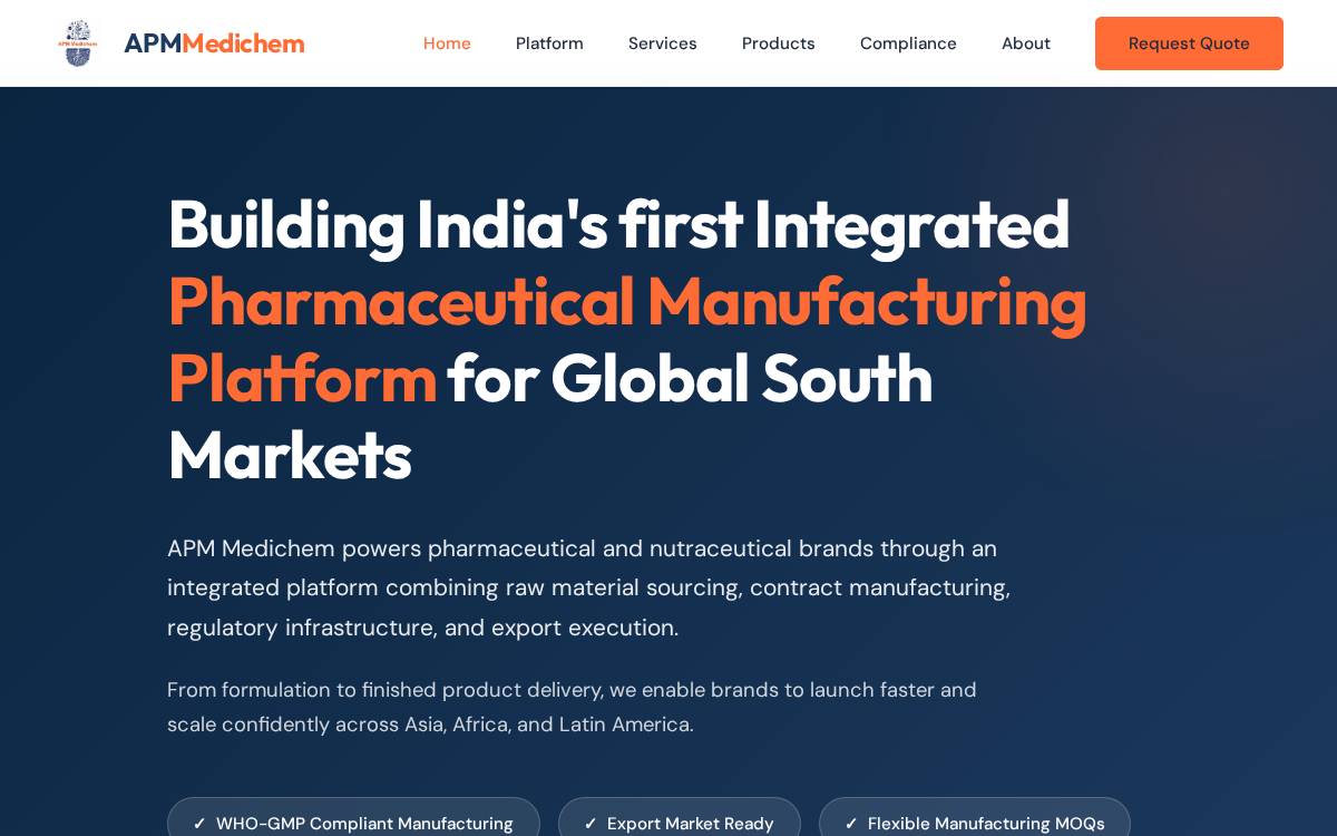 APM Medichem website preview