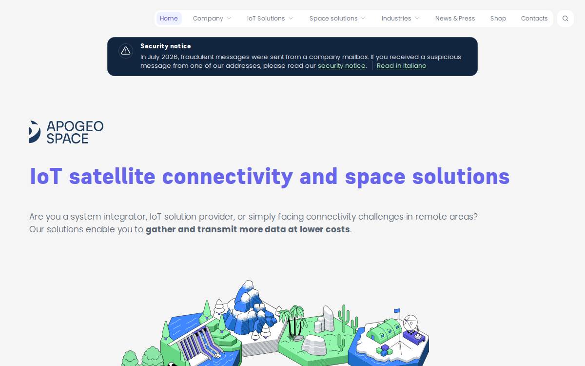 Apogeo Space website preview