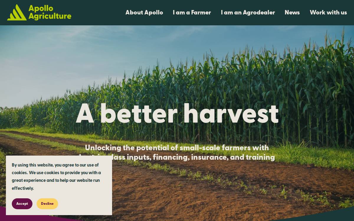 Apollo Agriculture website preview