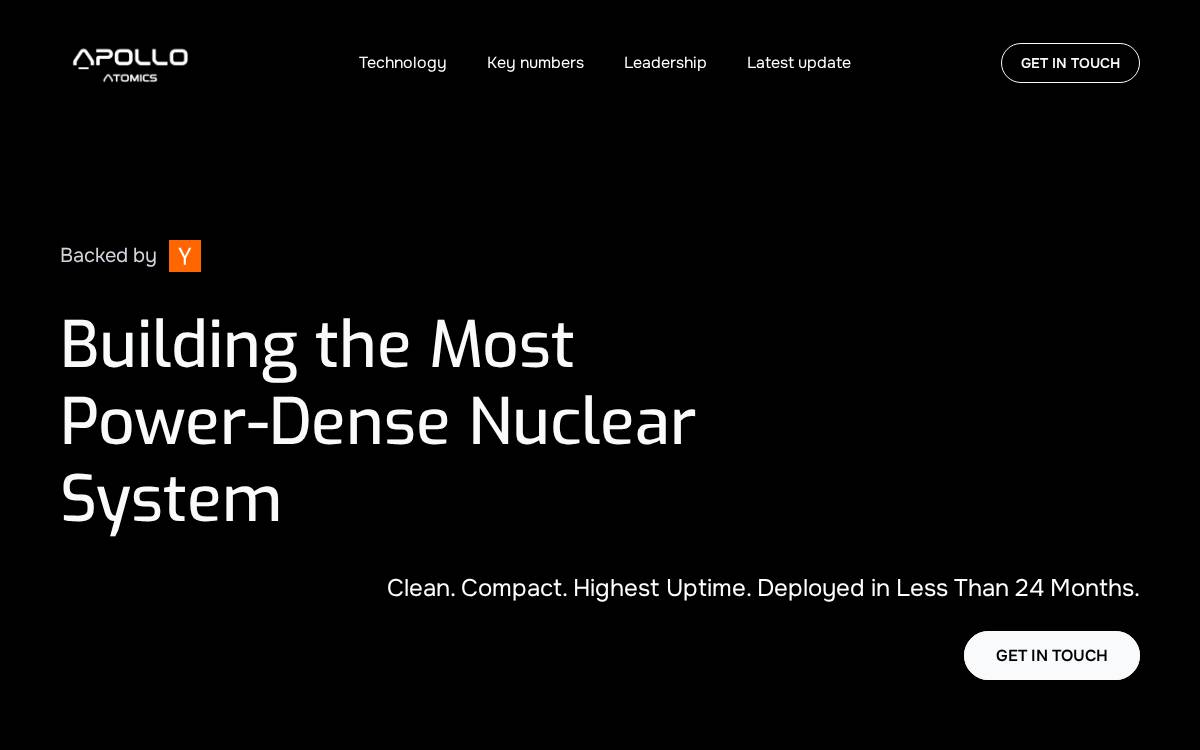 Apollo Atomics, Inc. website preview
