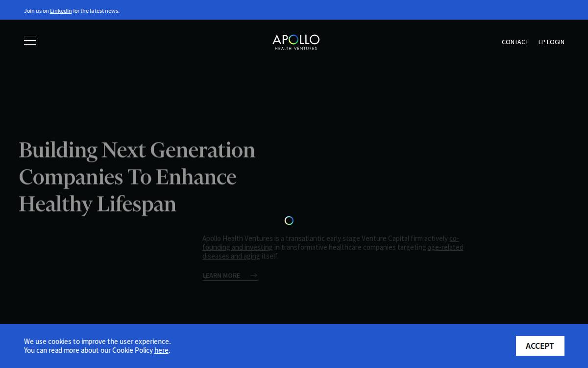 Apollo Health Ventures website preview