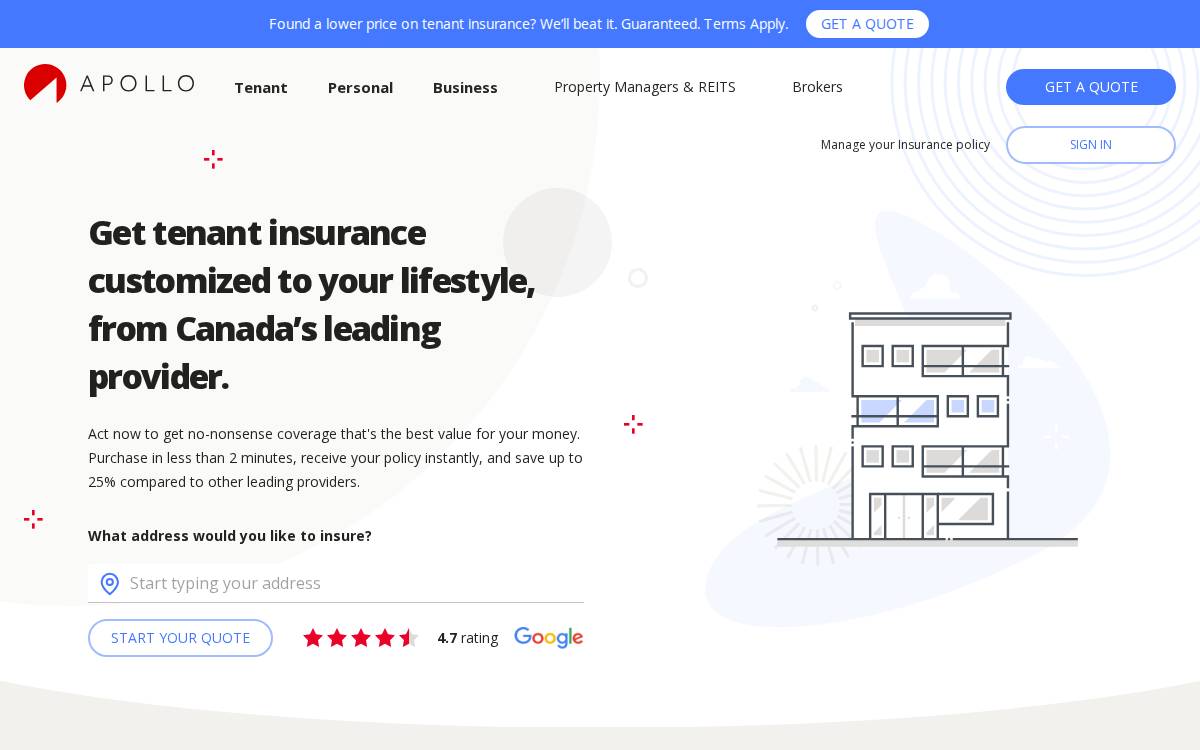 Apollocover website preview