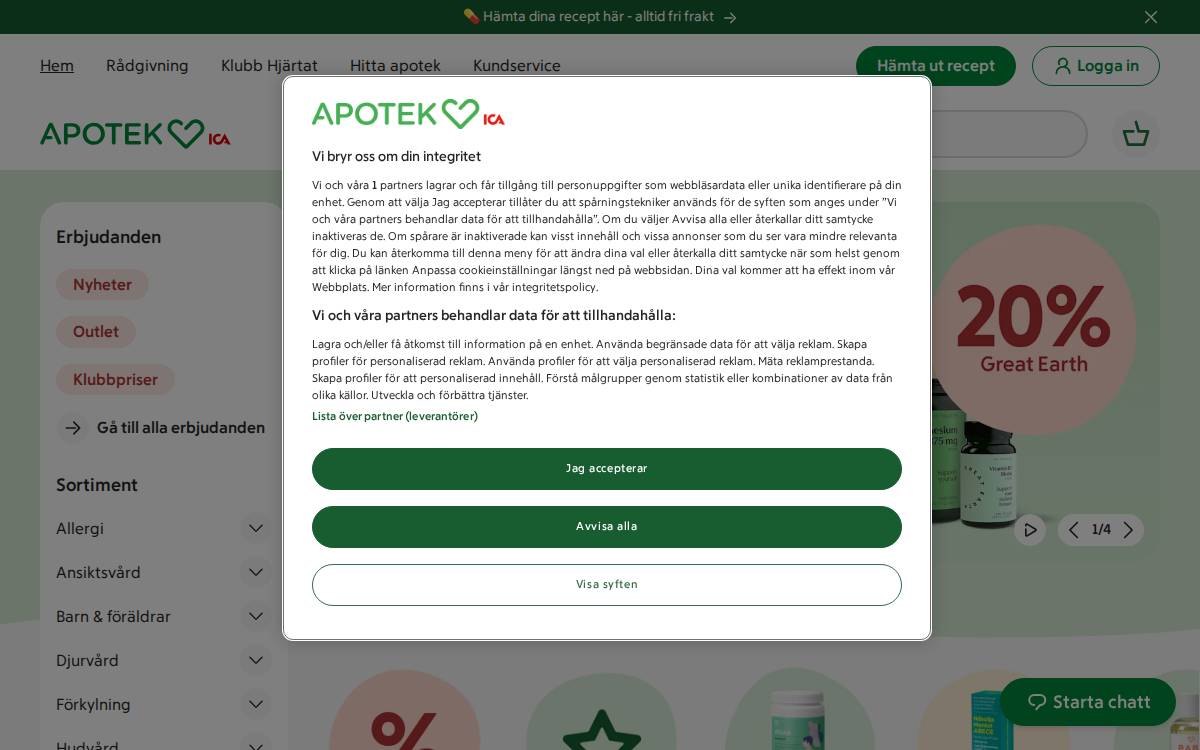 Apotek Hjärtat website preview