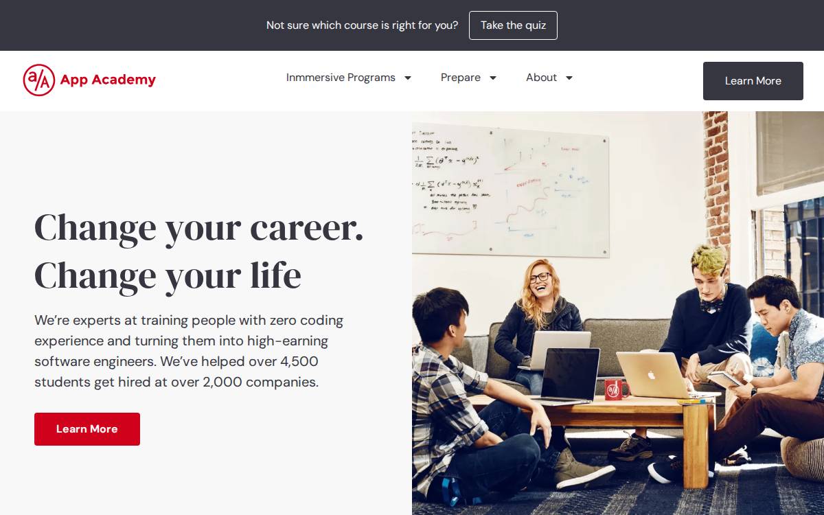 app academy website preview