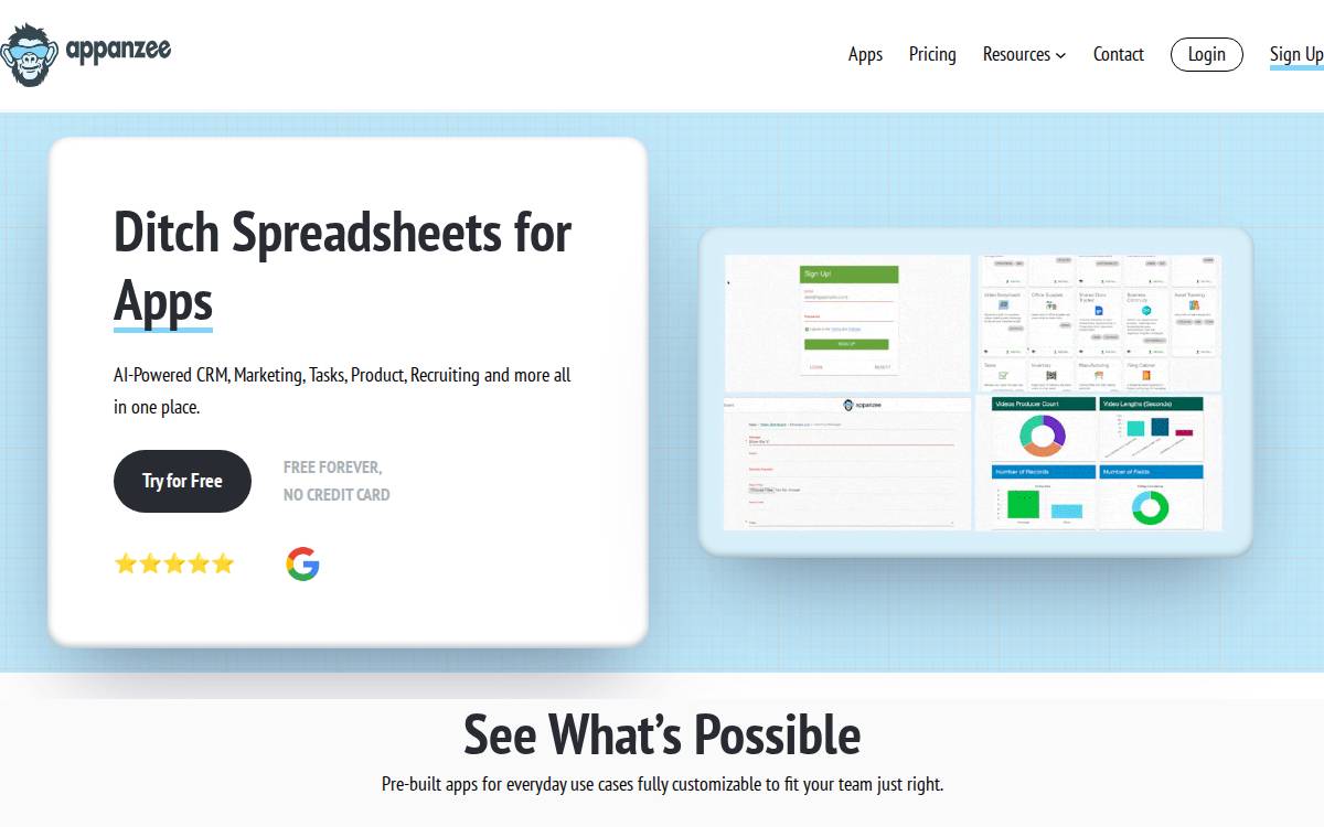 Appanzee website preview