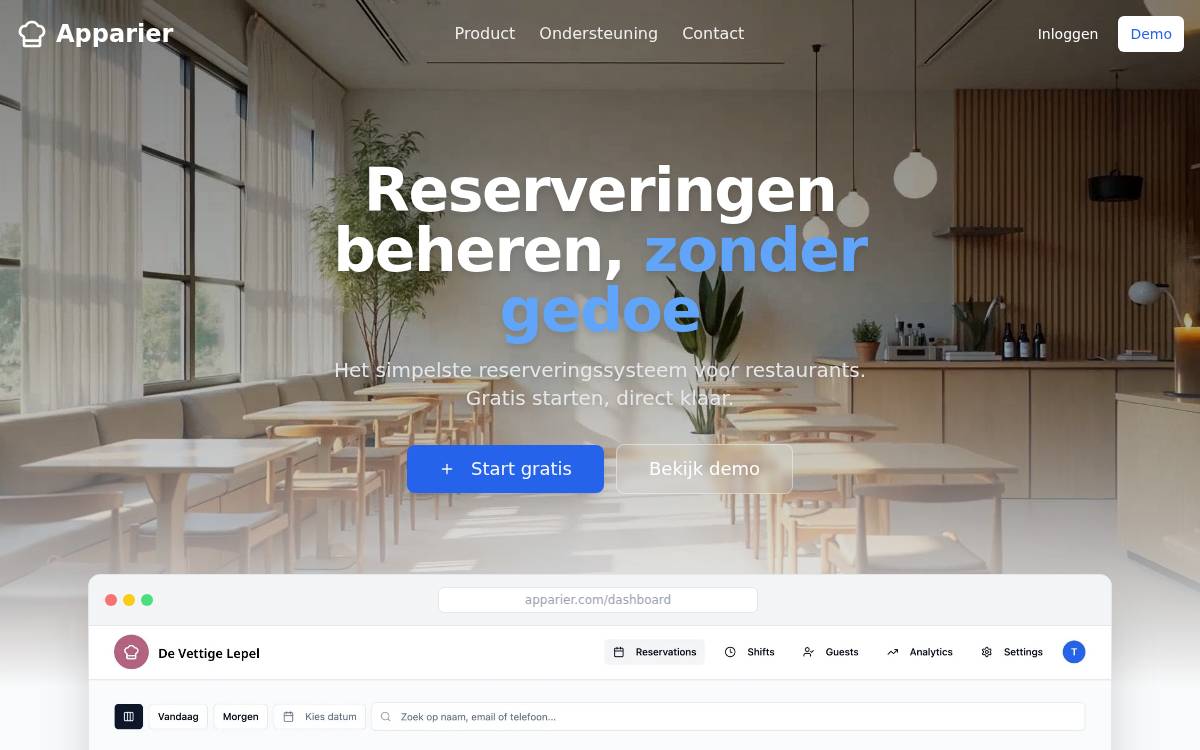 Apparier website preview