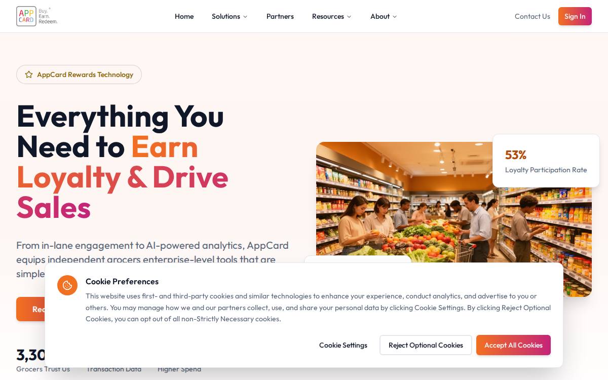 Appcard website preview