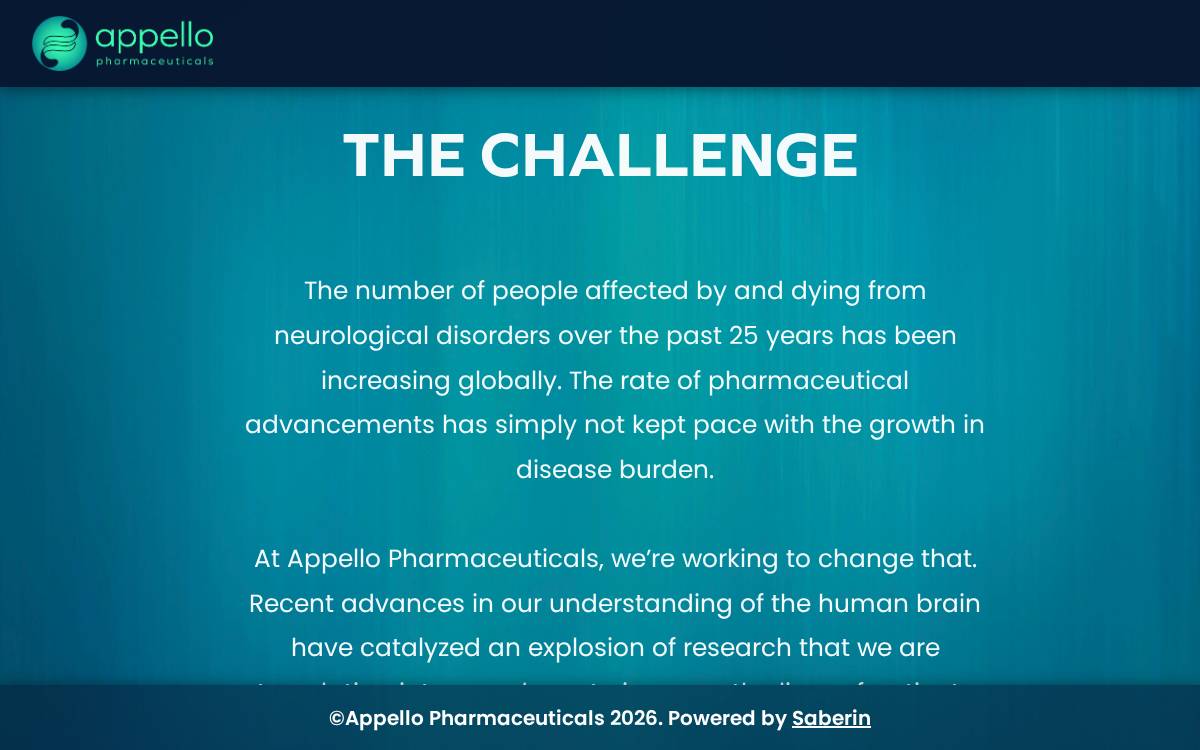 Appello Pharmaceuticals website preview