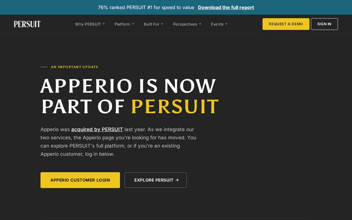 Apperio Marketplace, SAAS website preview