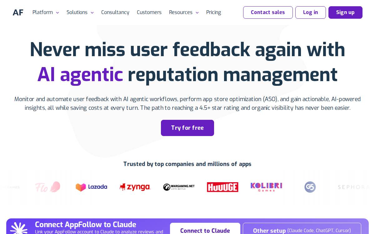 AppFollow website preview