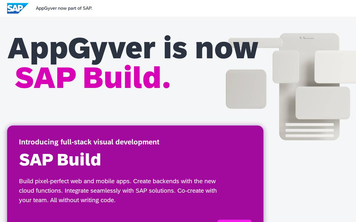 AppGyver website preview