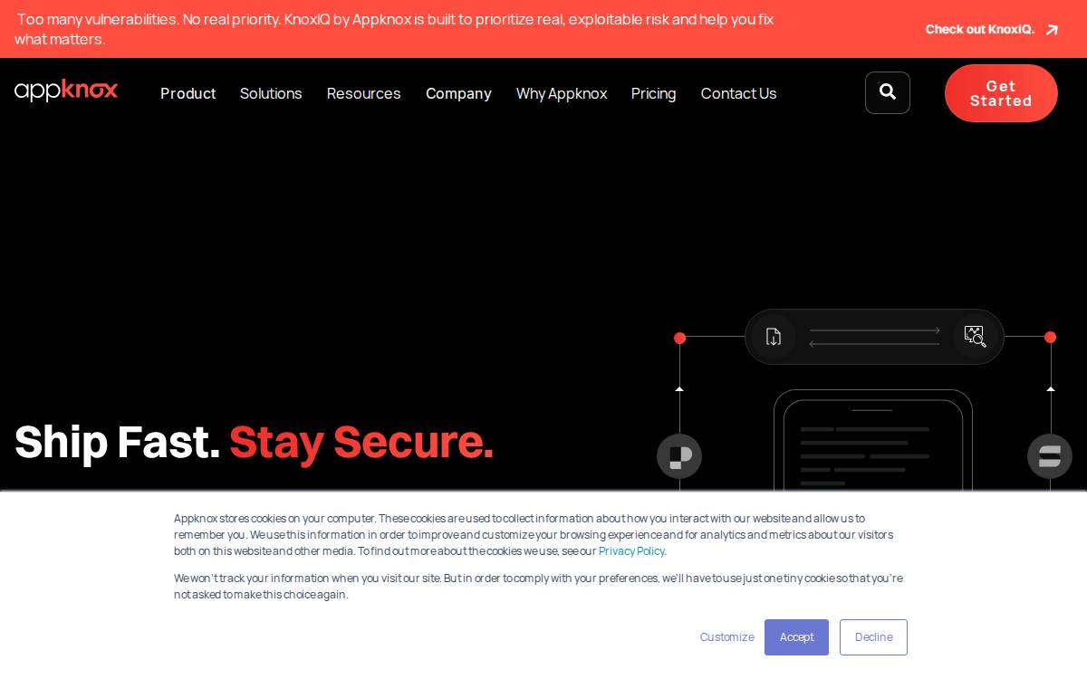 Appknox website preview