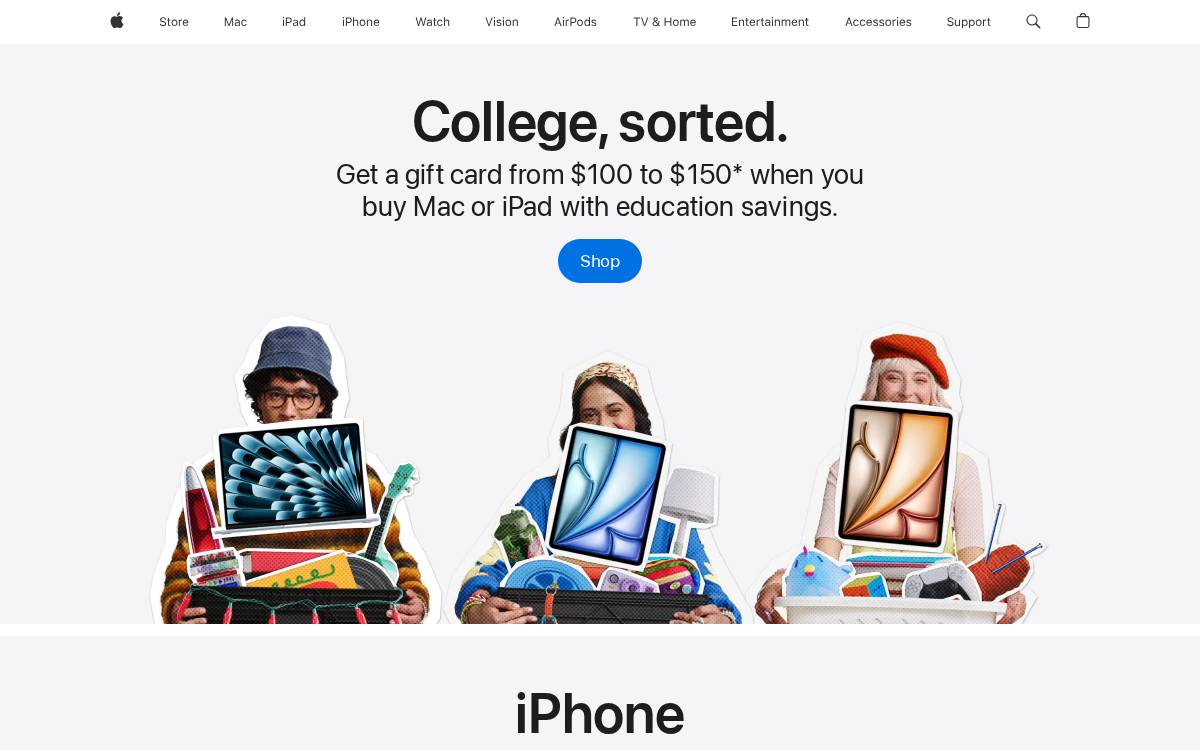 Apple website preview
