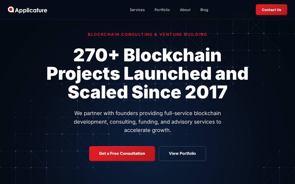 Applicature website preview