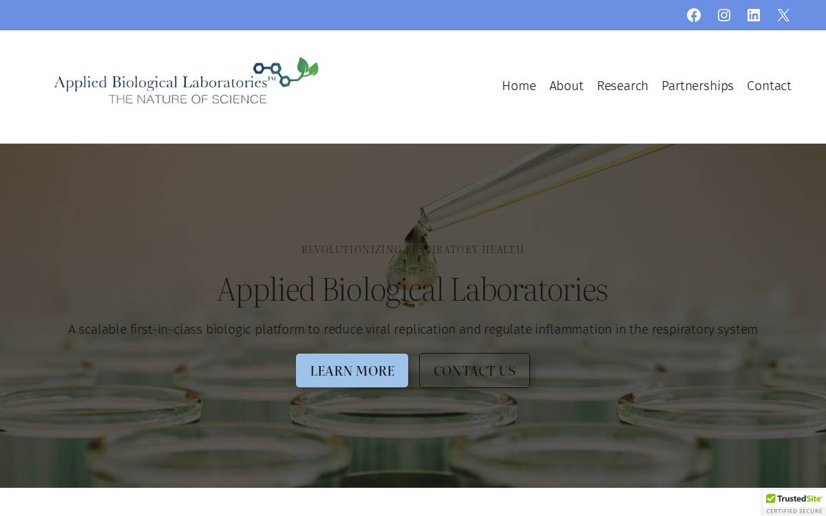 Applied Biological Laboratories website preview