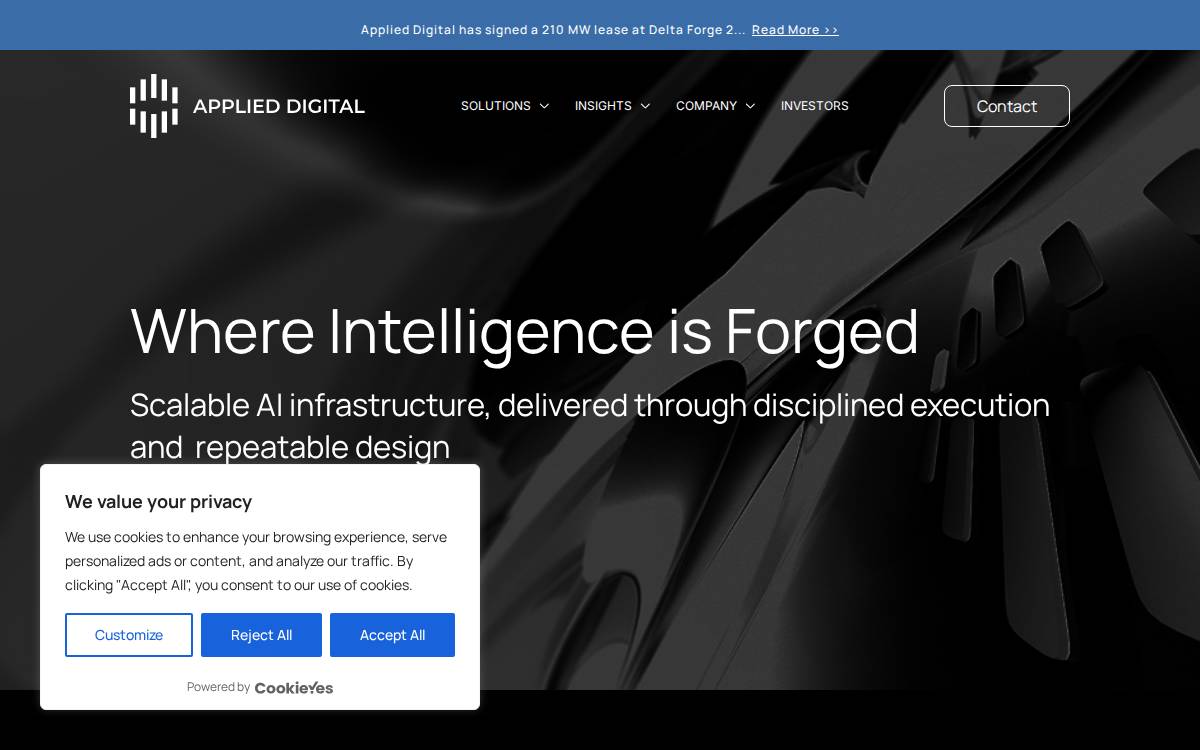 Applied Digital website preview