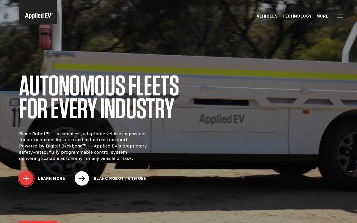 Applied Electric Vehicles Ltd website preview