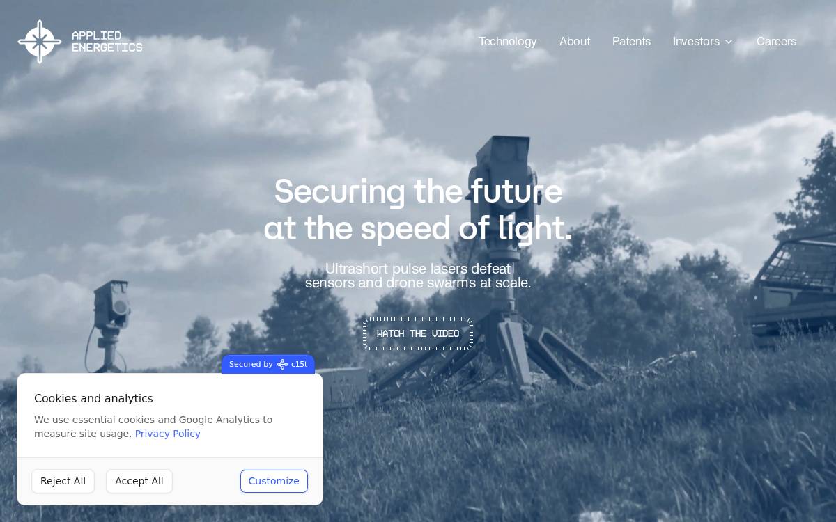 Applied Energetics website preview