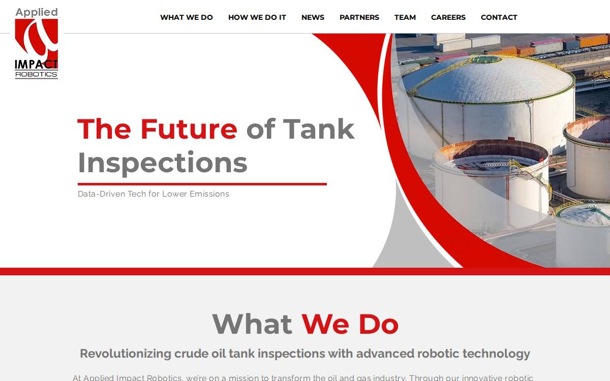 Applied Impact Robotics website preview