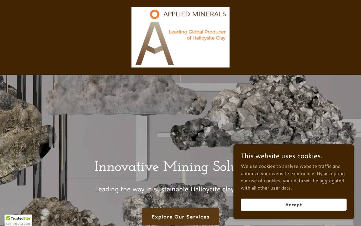 Applied Minerals website preview