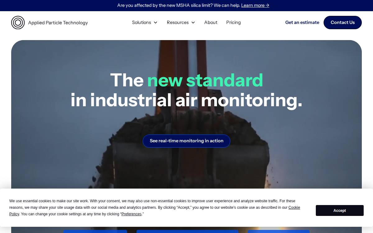 Applied Particle Technology website preview