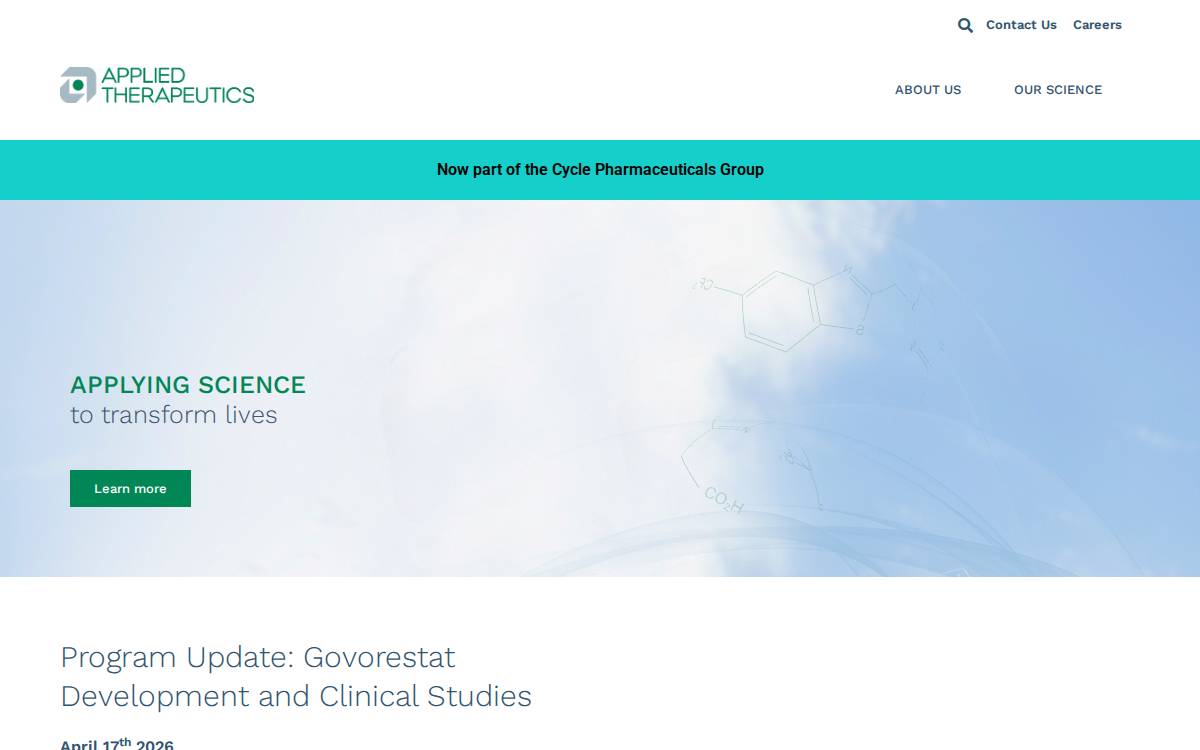 Applied Therapeutics website preview