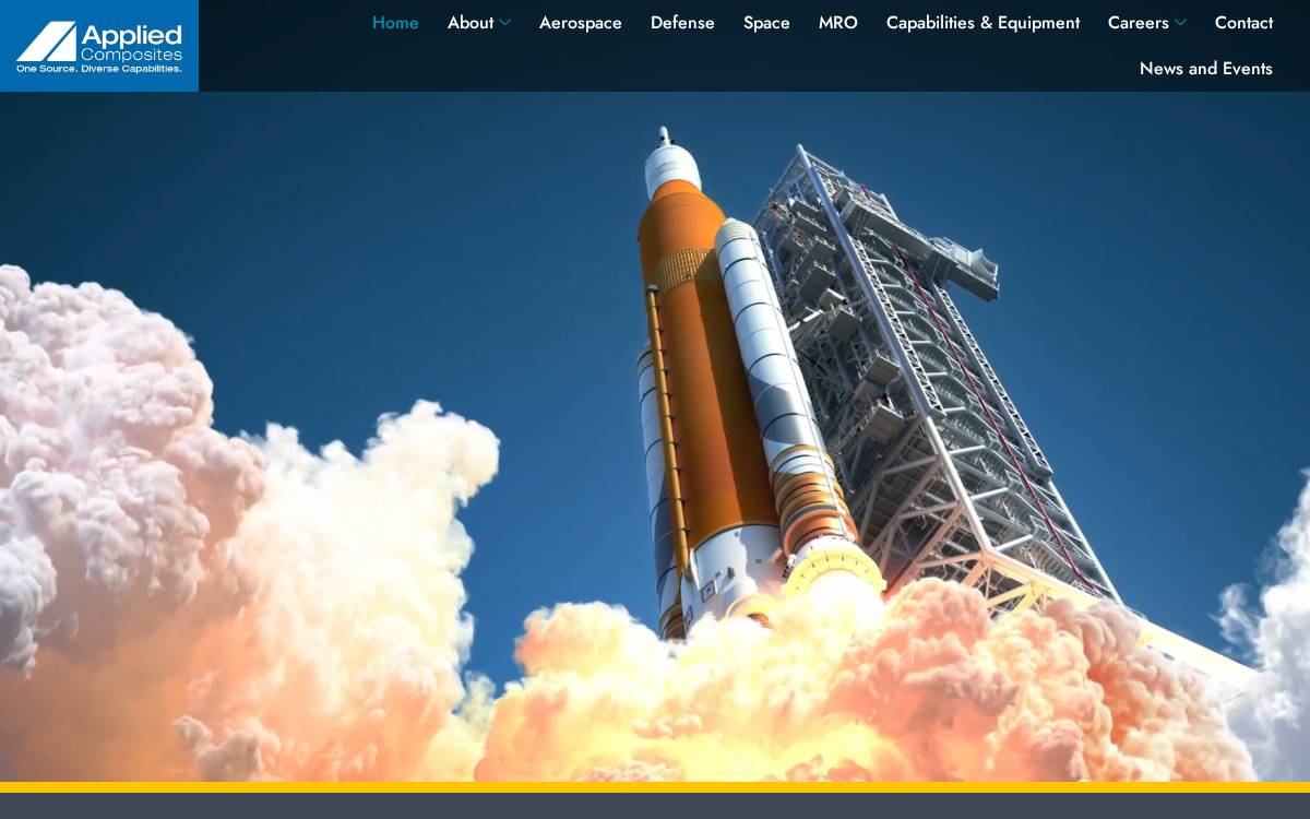 Applied Composites website preview