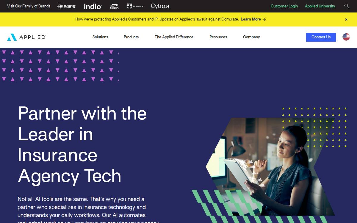 Applied Systems website preview