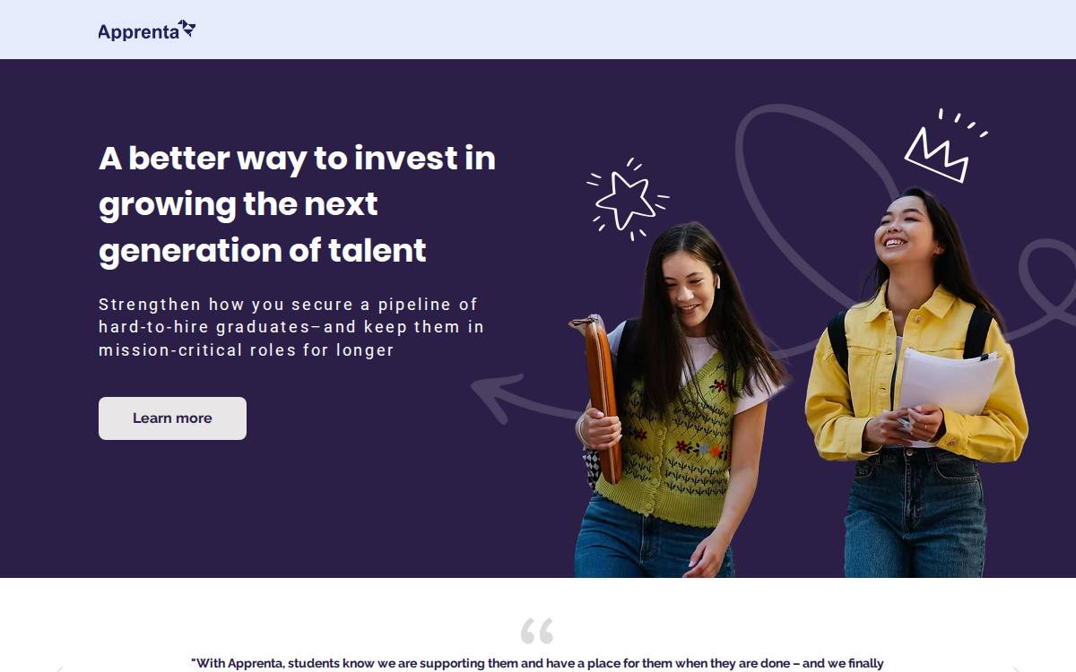 Apprenta website preview
