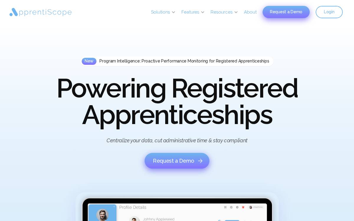 Apprentiscope website preview