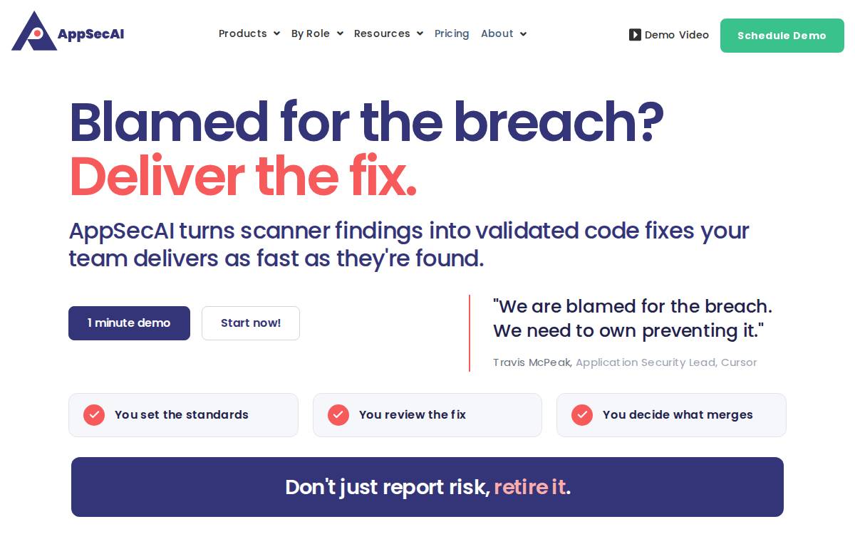 Appsecai website preview