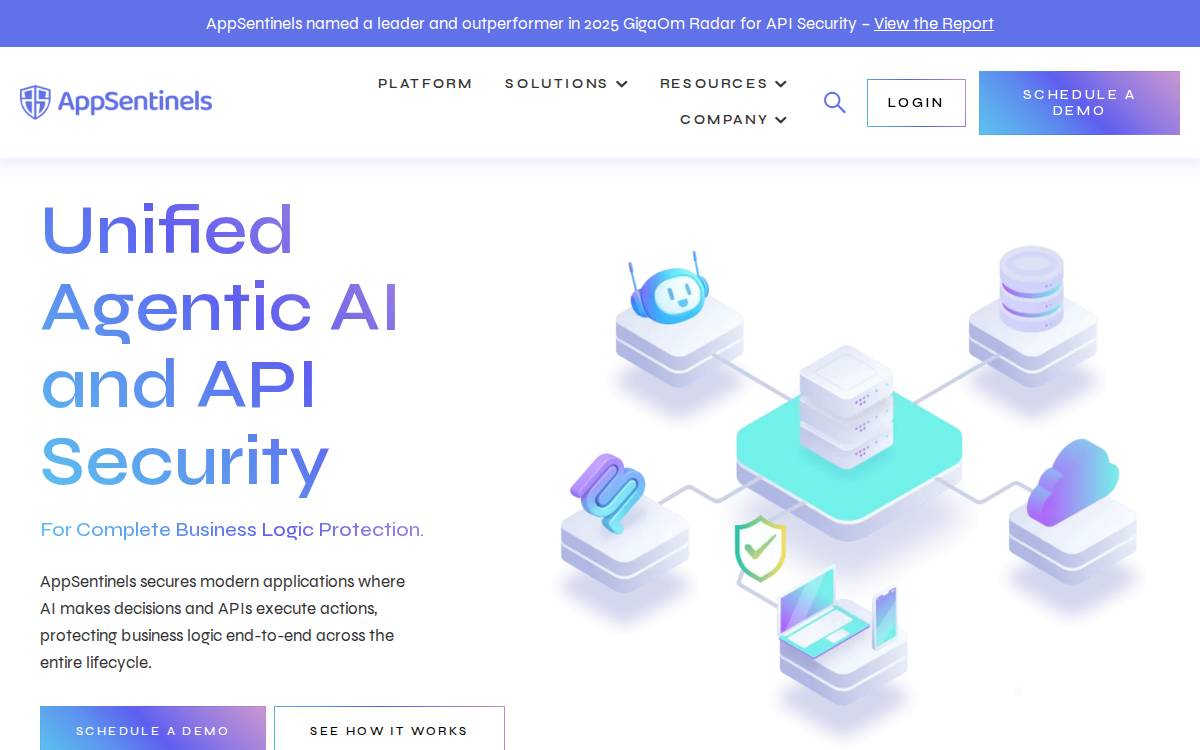 Appsentinels website preview