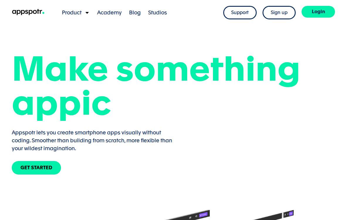 Appspotr website preview