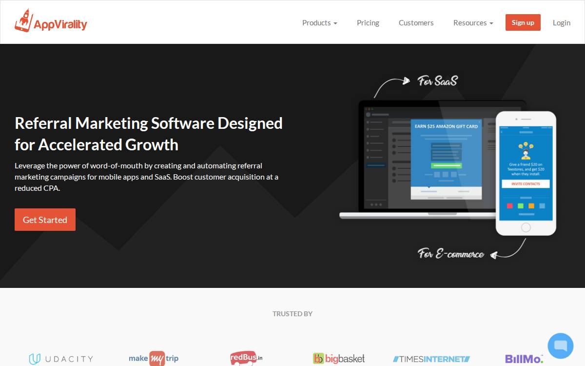 AppVirality website preview