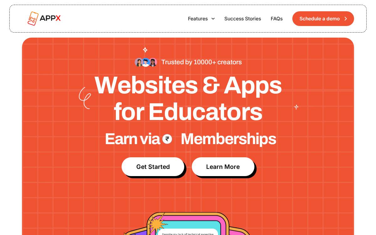 AppX website preview