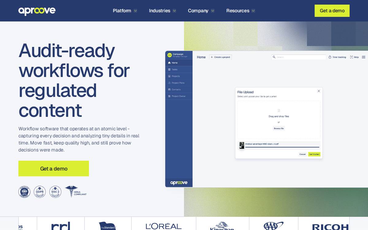 Aproove website preview