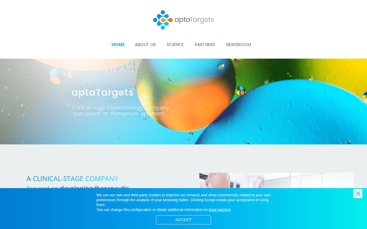 Aptatargets website preview