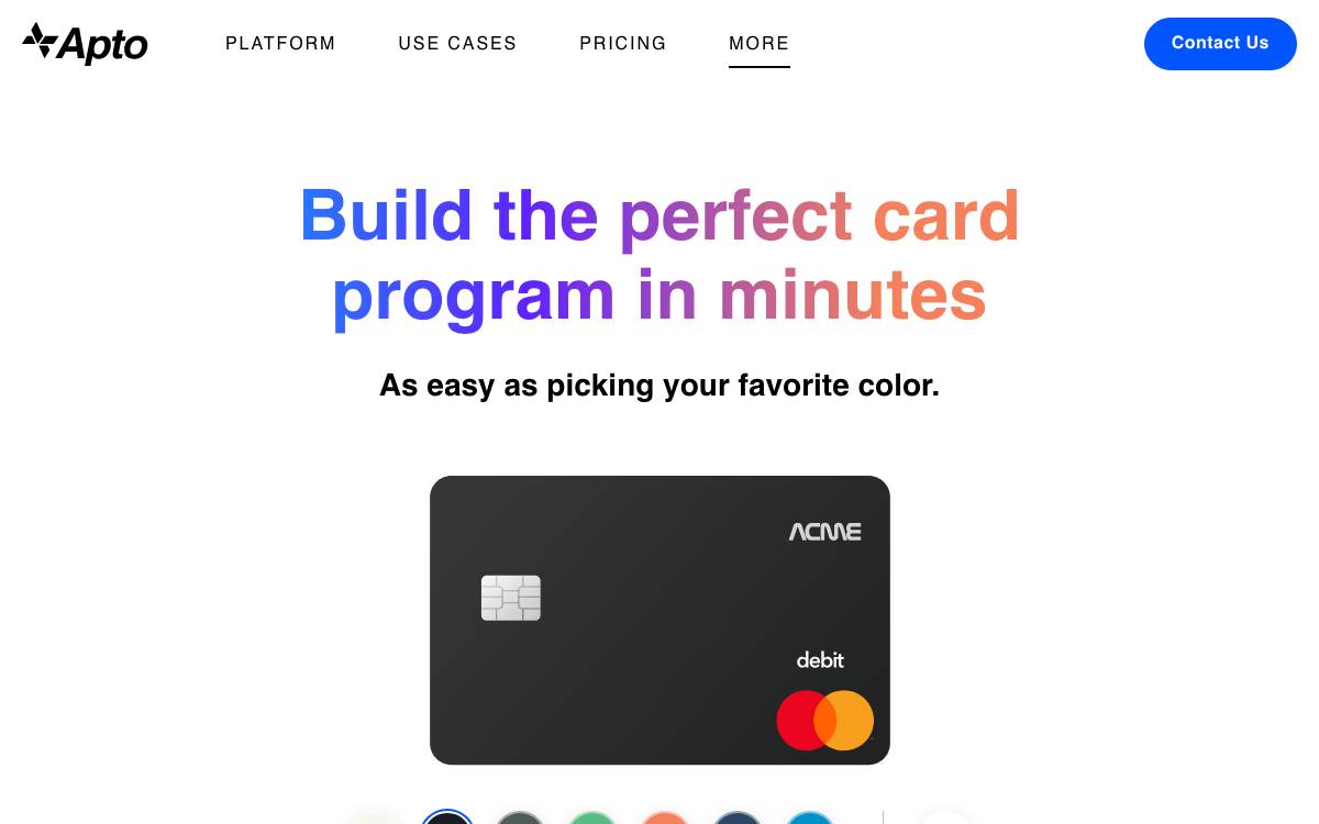 Apto Payments website preview