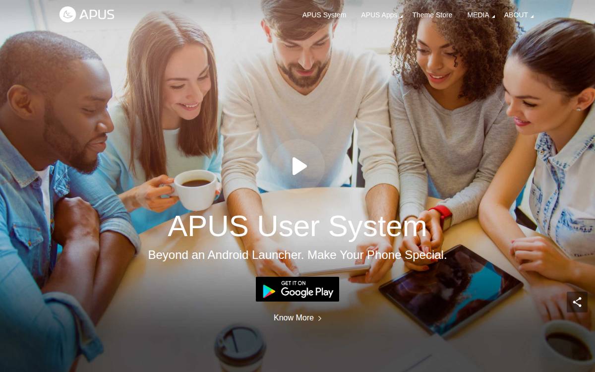 Apusapps website preview