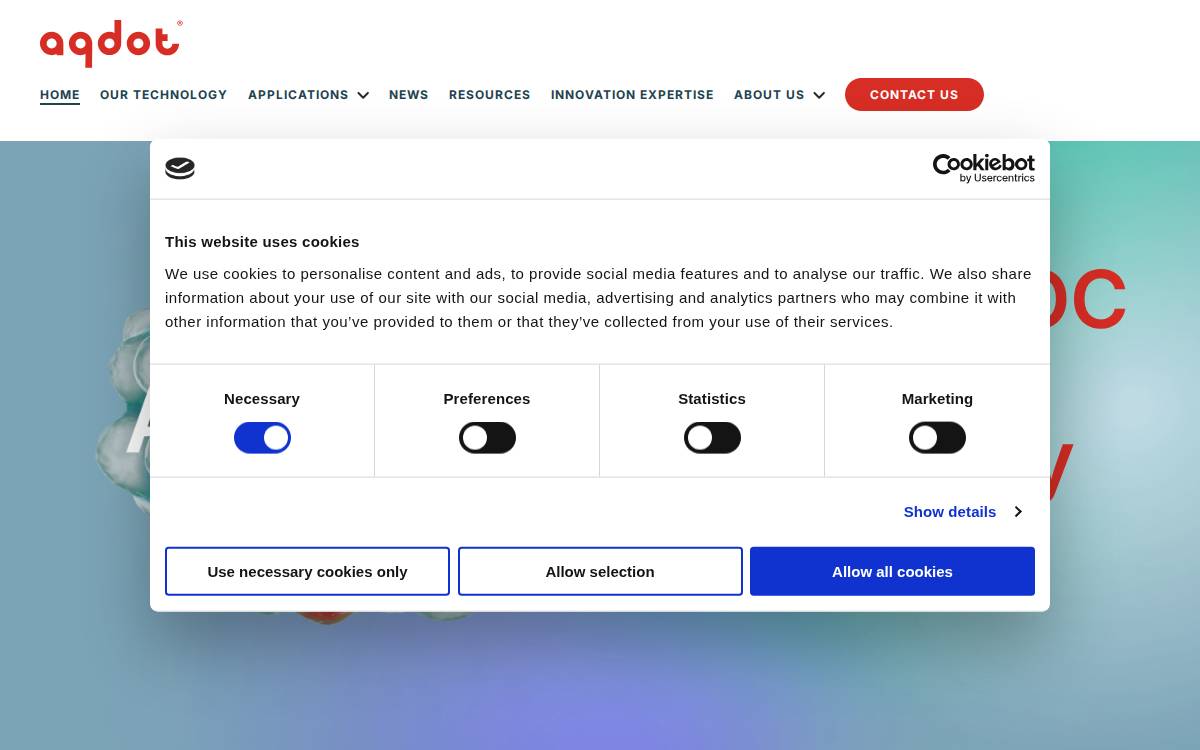 Aqdot website preview