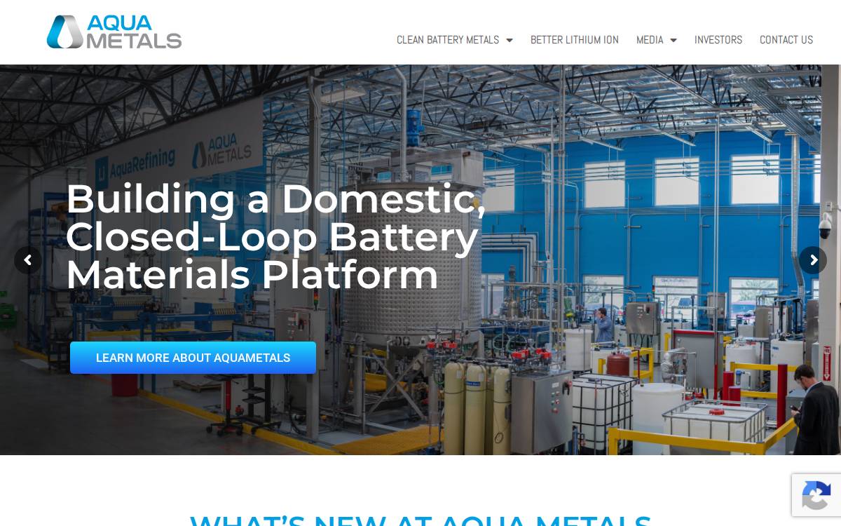 Aqua Metals website preview