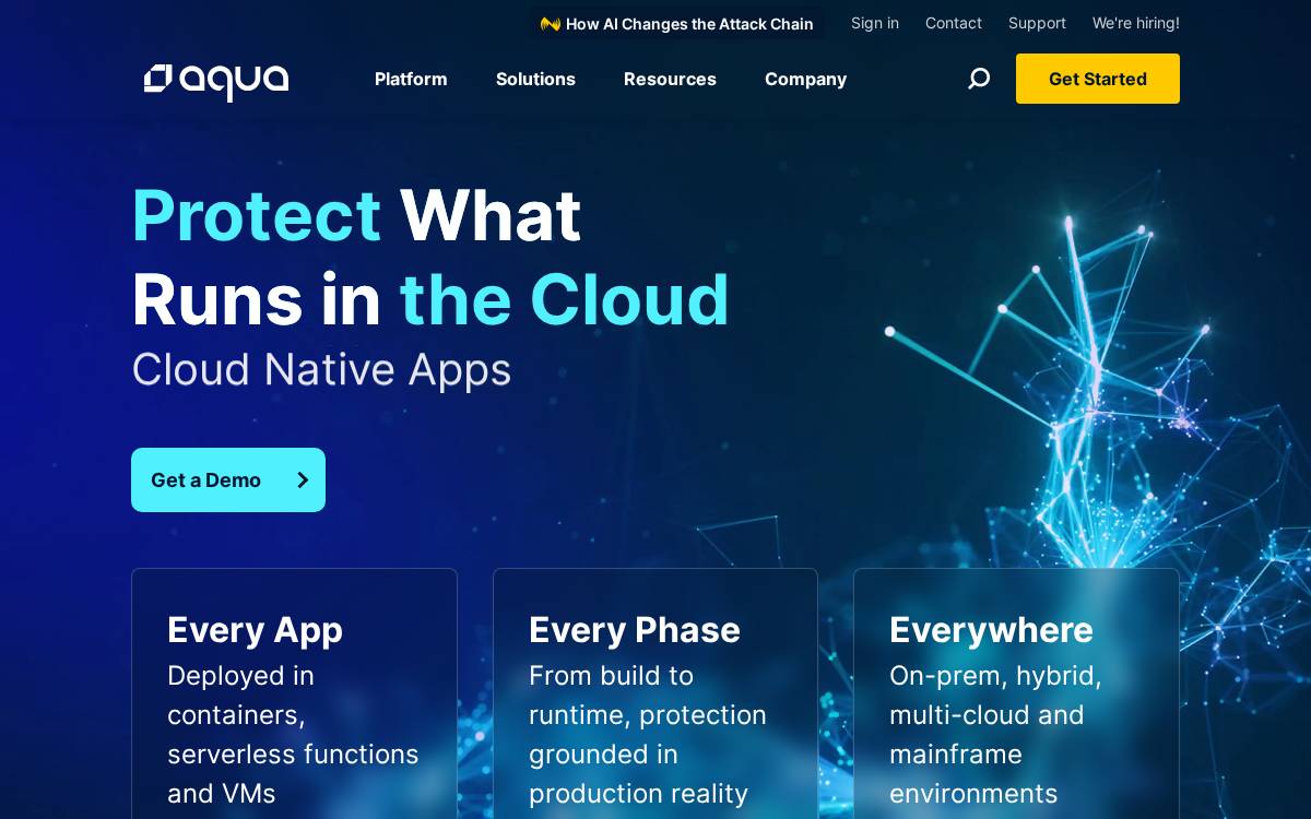 Aqua Security website preview