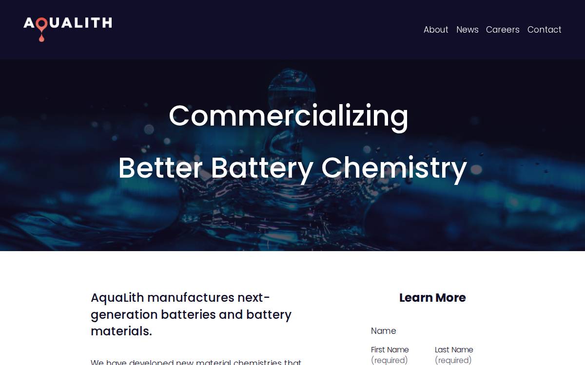Aqualith website preview