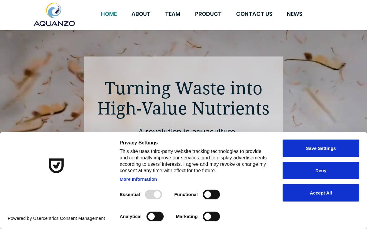 Aquanzo website preview