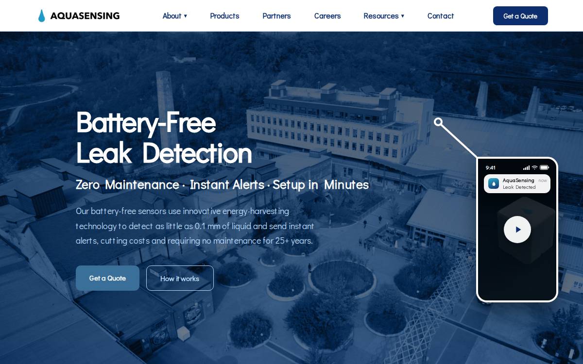 AquaSensing Inc. Website website preview