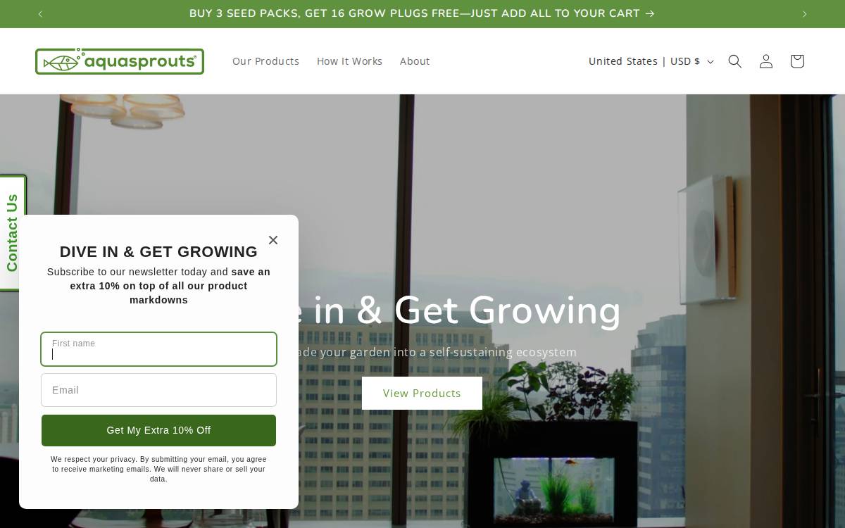 Aquasprouts website preview