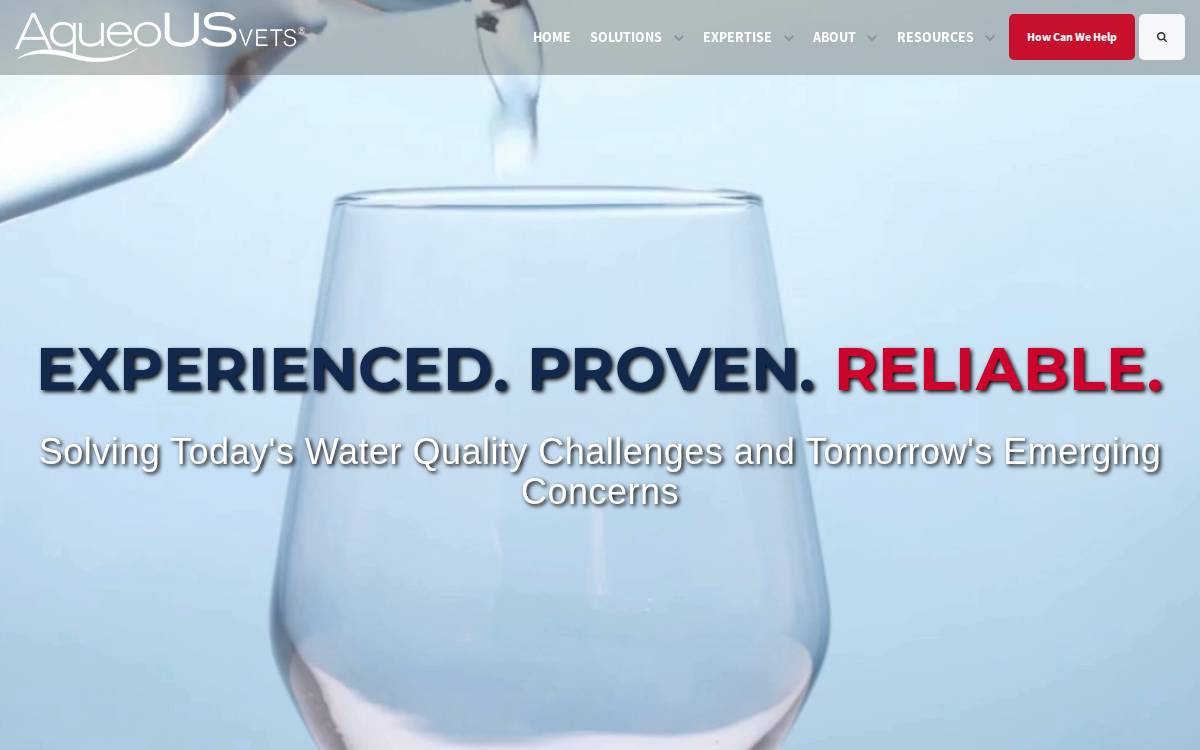 AqueoUS Vets website preview
