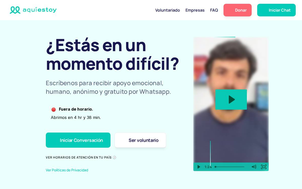 Aquí Estoy Chat website preview