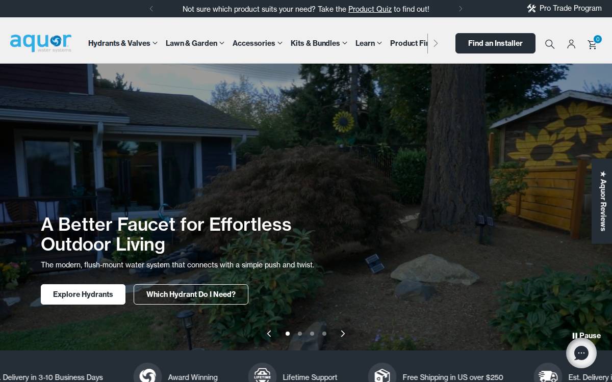 Aquor Water Systems website preview