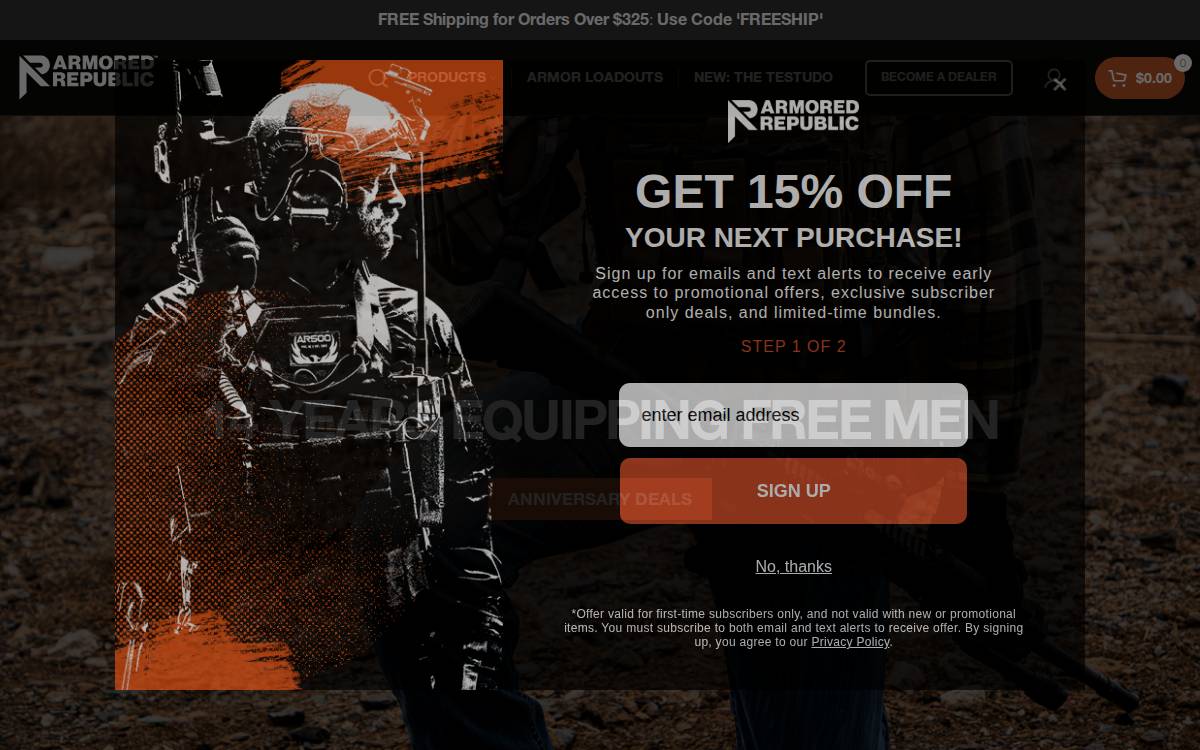 Ar500Armor website preview